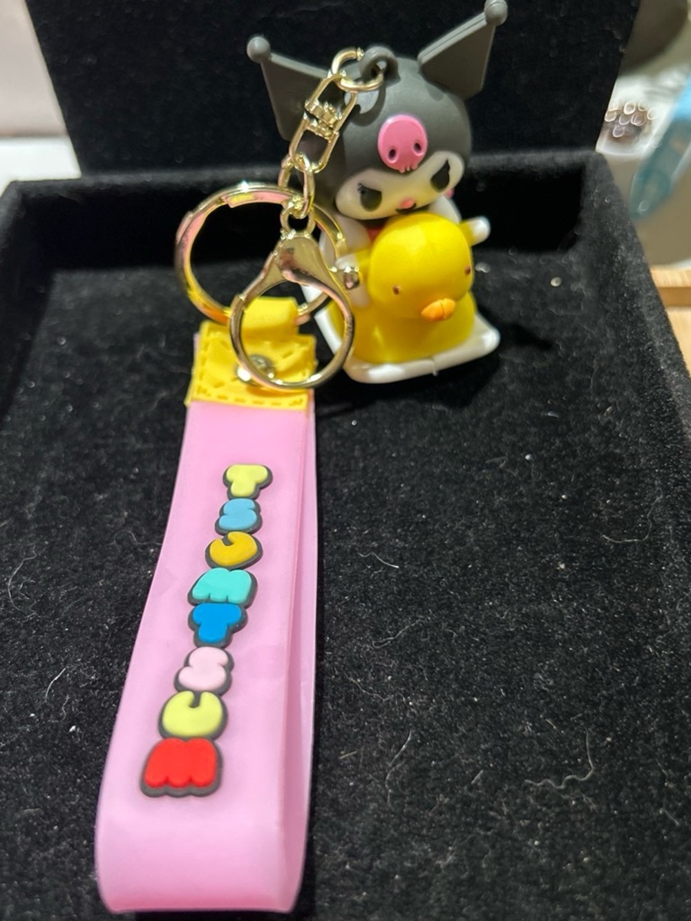 Duck Pink Silicone Keychain for Kids Toys